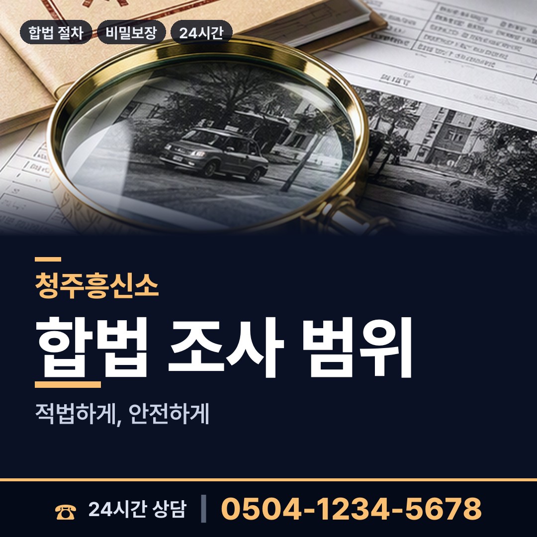 청주 성안동 흥신소의뢰 상담 안내